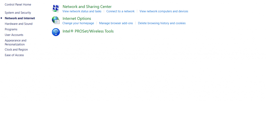 Network and Sharing Center